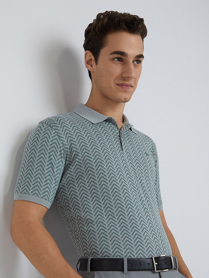Park Avenue Printed Polo Collar Slim Fit T-shirt