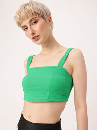 DressBerry Crinkle Chaos Smocked Crop Top
