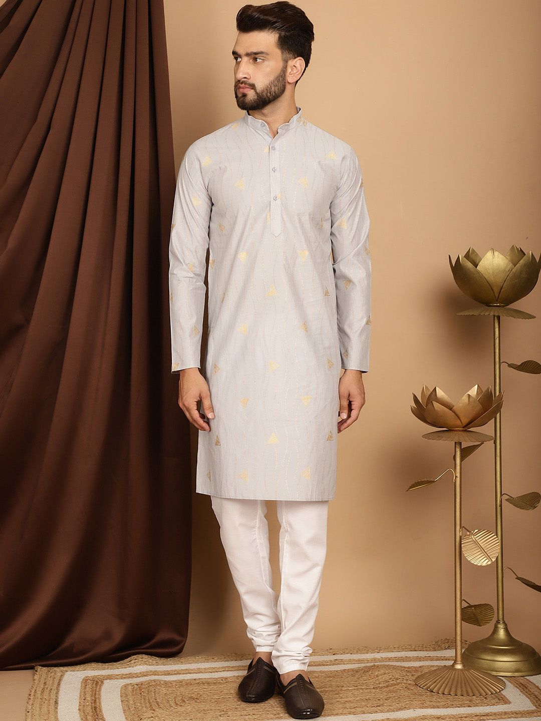SOJANYA Mandarin Collar Kurta with Churidar