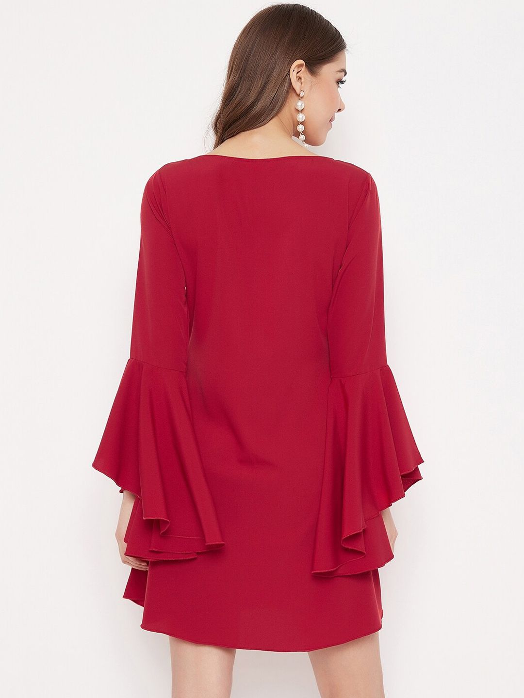 Berrylush Women Red Solid A-Line Dress