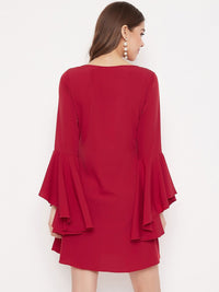 Berrylush Women Red Solid A-Line Dress