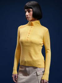 Tokyo Talkies Women Full Sleeves Mock Neck Sweater