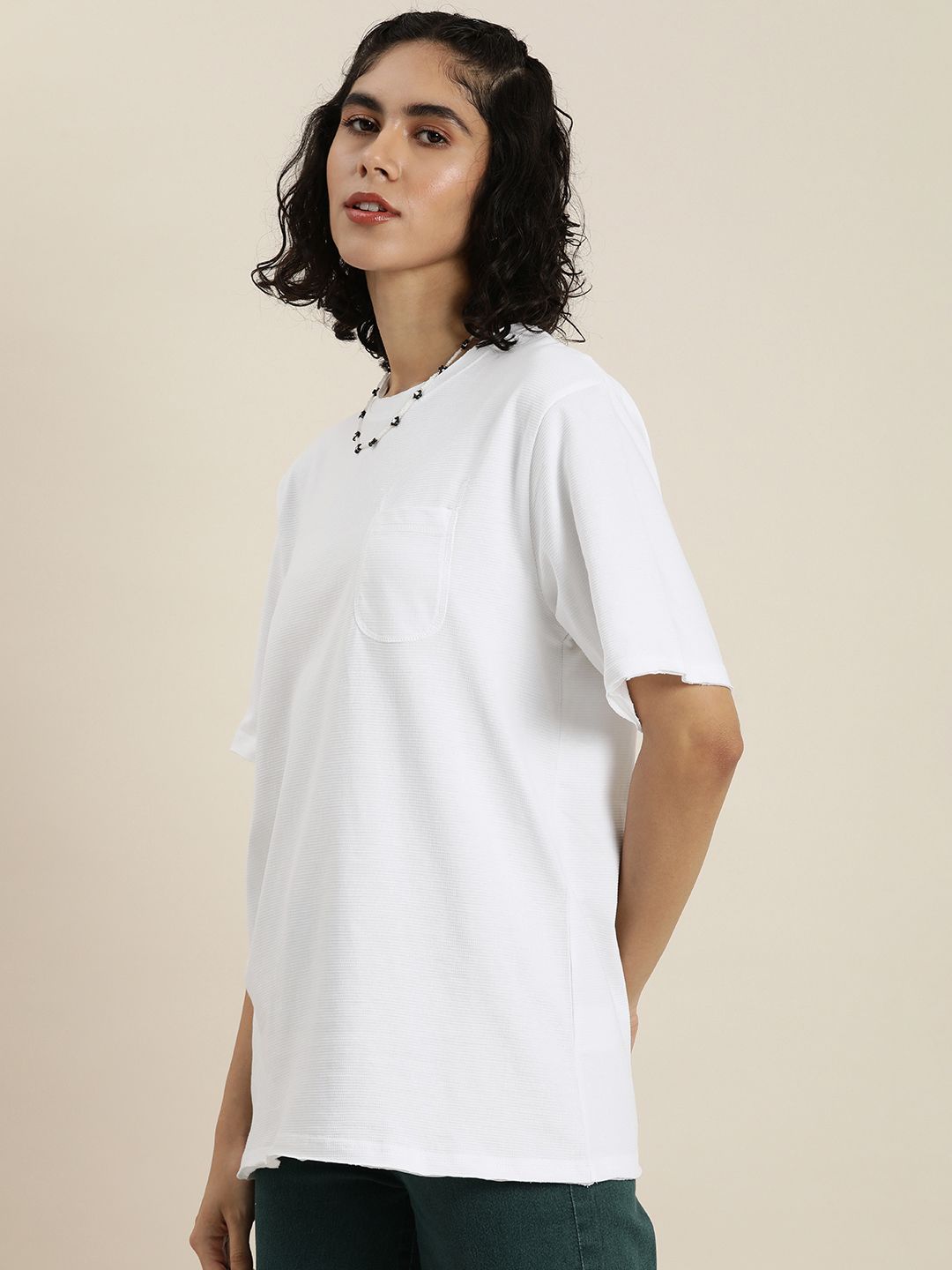 DILLINGER Women Honeycomb Structure Oversized Tshirt