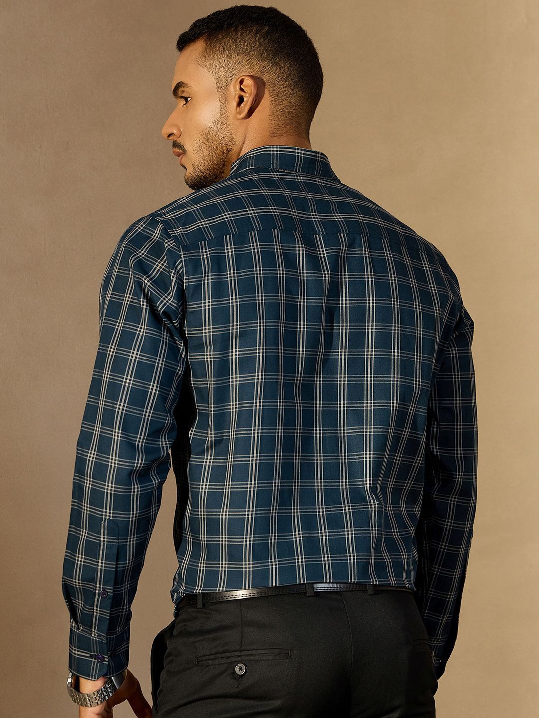DENNISON Men Smart Tartan Checks Checked Formal Shirt