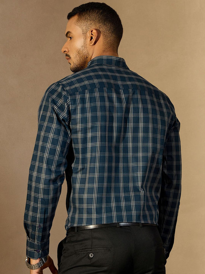 DENNISON Men Smart Tartan Checks Checked Formal Shirt