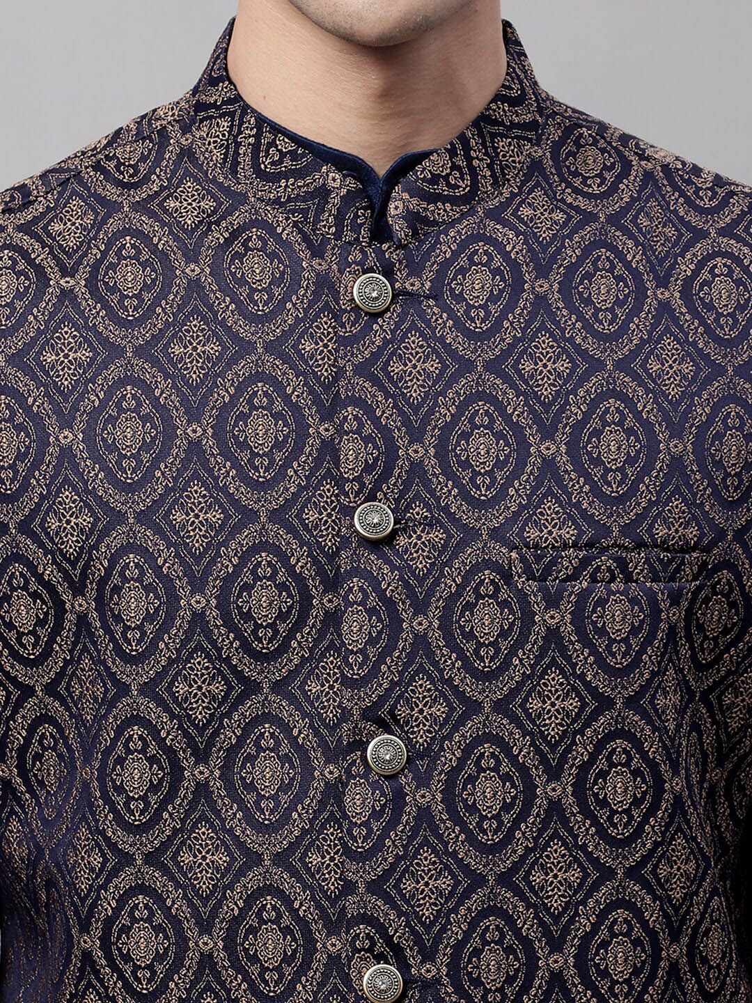 Jompers Men Woven Design Nehru Jacket