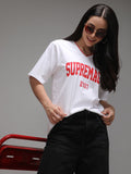 Dillinger Women Lengan Pendek besar V-Neck Printed Tshirt