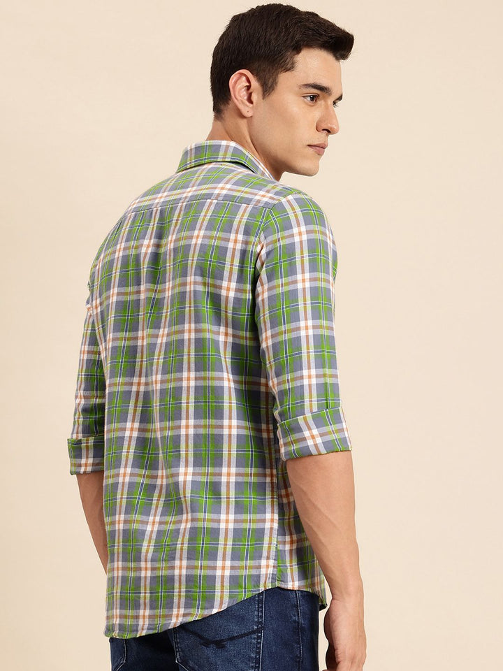 Being Human Pure Cotton Slim Fit Checked Casual Shirt
