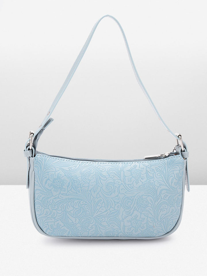 Lino Perros Floral Textured Structured Baguette Bag