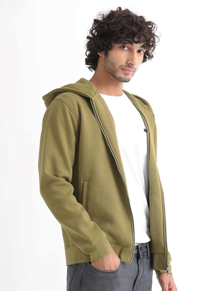 RARE RABBIT Men Scribble Graphic Print Hooded Sweatshirt