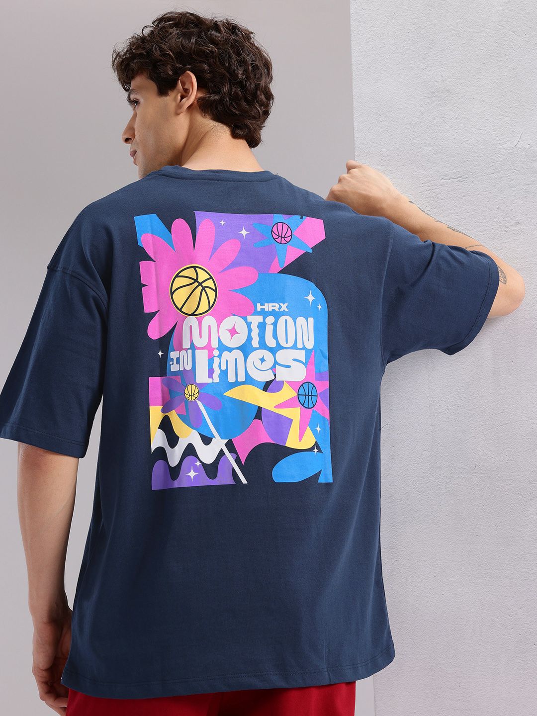 HRX by Hrithik Roshan Graphic Print Drop-Shoulder Sleeves T-shirt