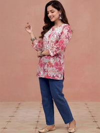 Rumah Wanita Chikankari Floral Printed Chikankari Floral Kurta