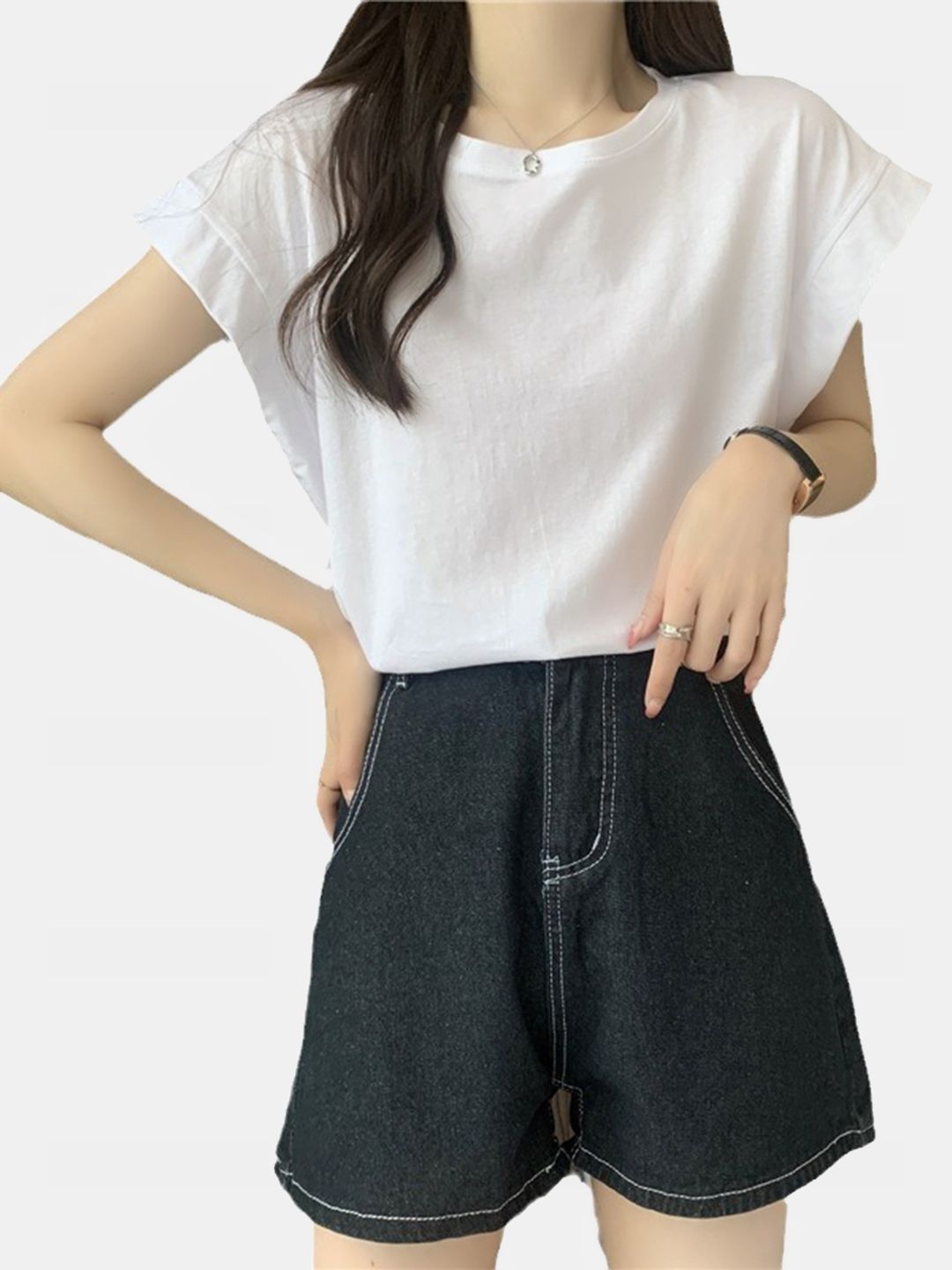 DressBerry Women V-Neck Extended Sleeves T-shirt