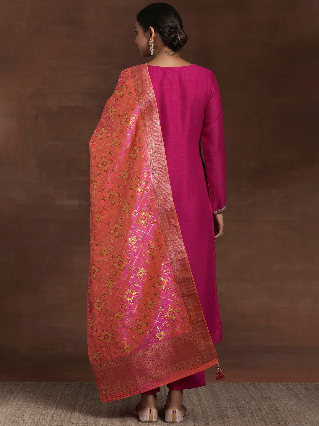 Libas Floral Embroidered Regular Kurta With Trousers & Dupatta