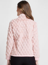 Jaket Kapas Berdiri Spykar Stand dengan Trim Faux Fur
