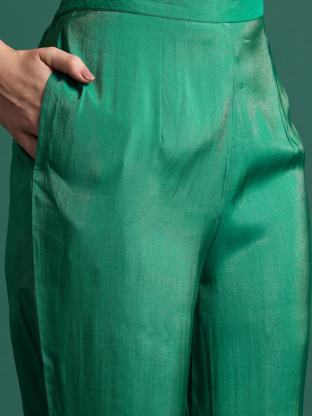 Indo Era Ethnic Motifs Zari Embroidered Kurta with Trousers & With Dupatta