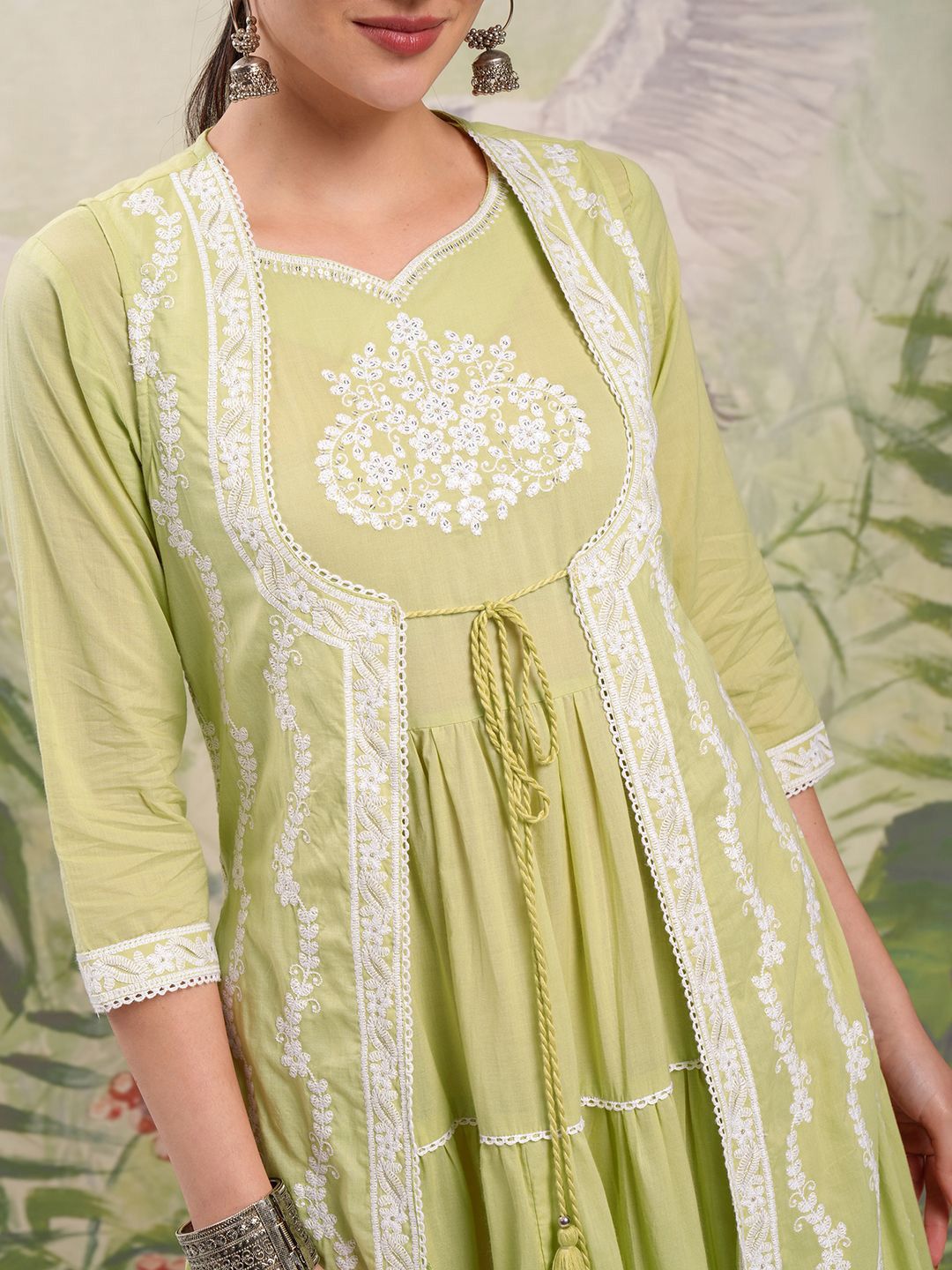 Vishudh Floral Embroidered Fit & Flare Maxi Dress