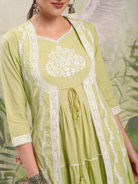Vishudh Floral Embroidered Fit & Flare Maxi Dress