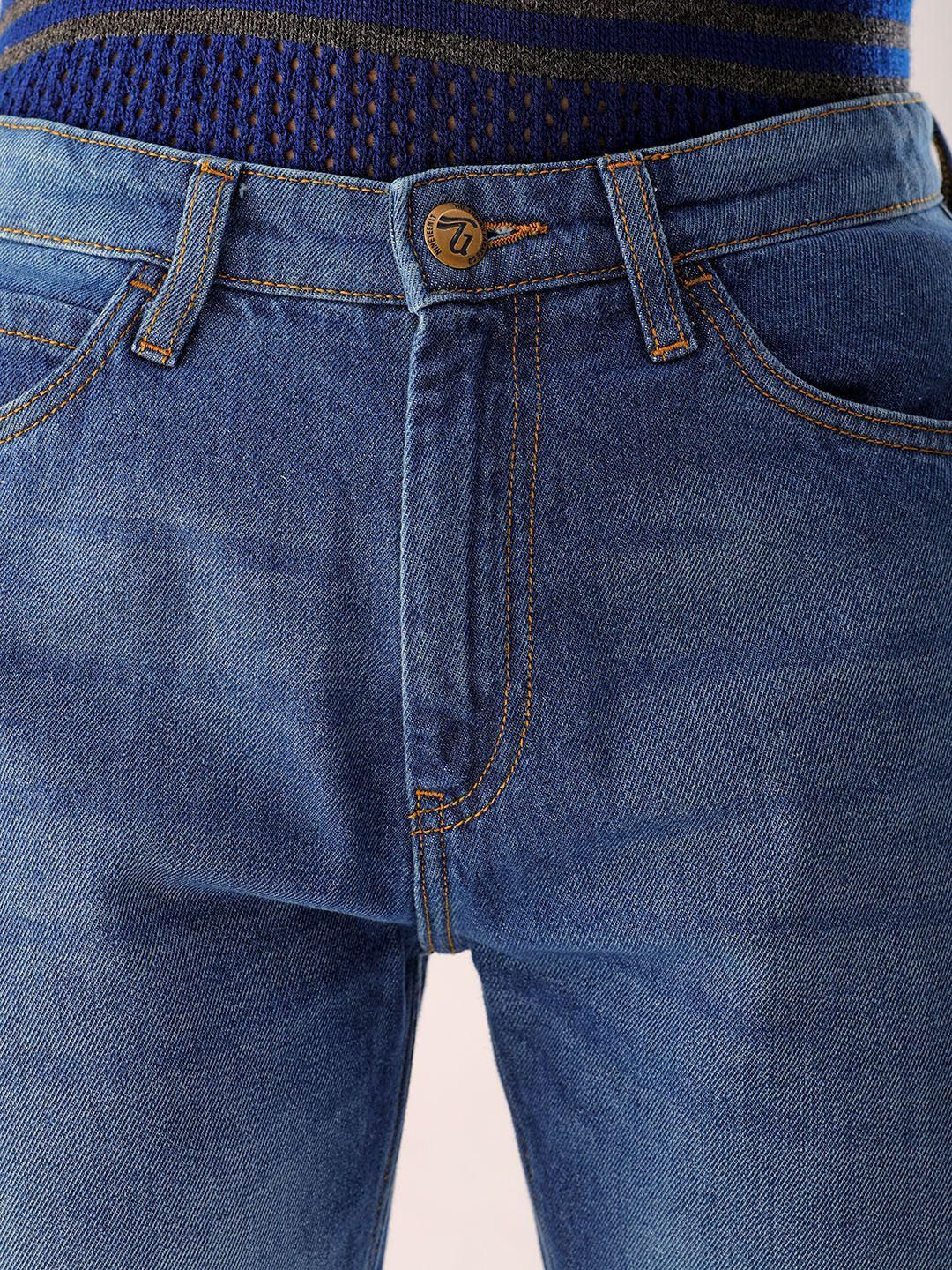 The Indian Garage Co Men Straight Fit Slash Knee Light Fade Jeans