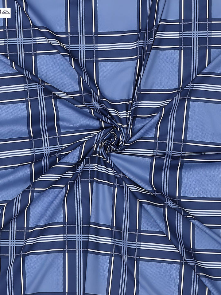 Monte Carlo Blue Geometric 200 TC Queen Bedsheet with 2 Pillow Covers