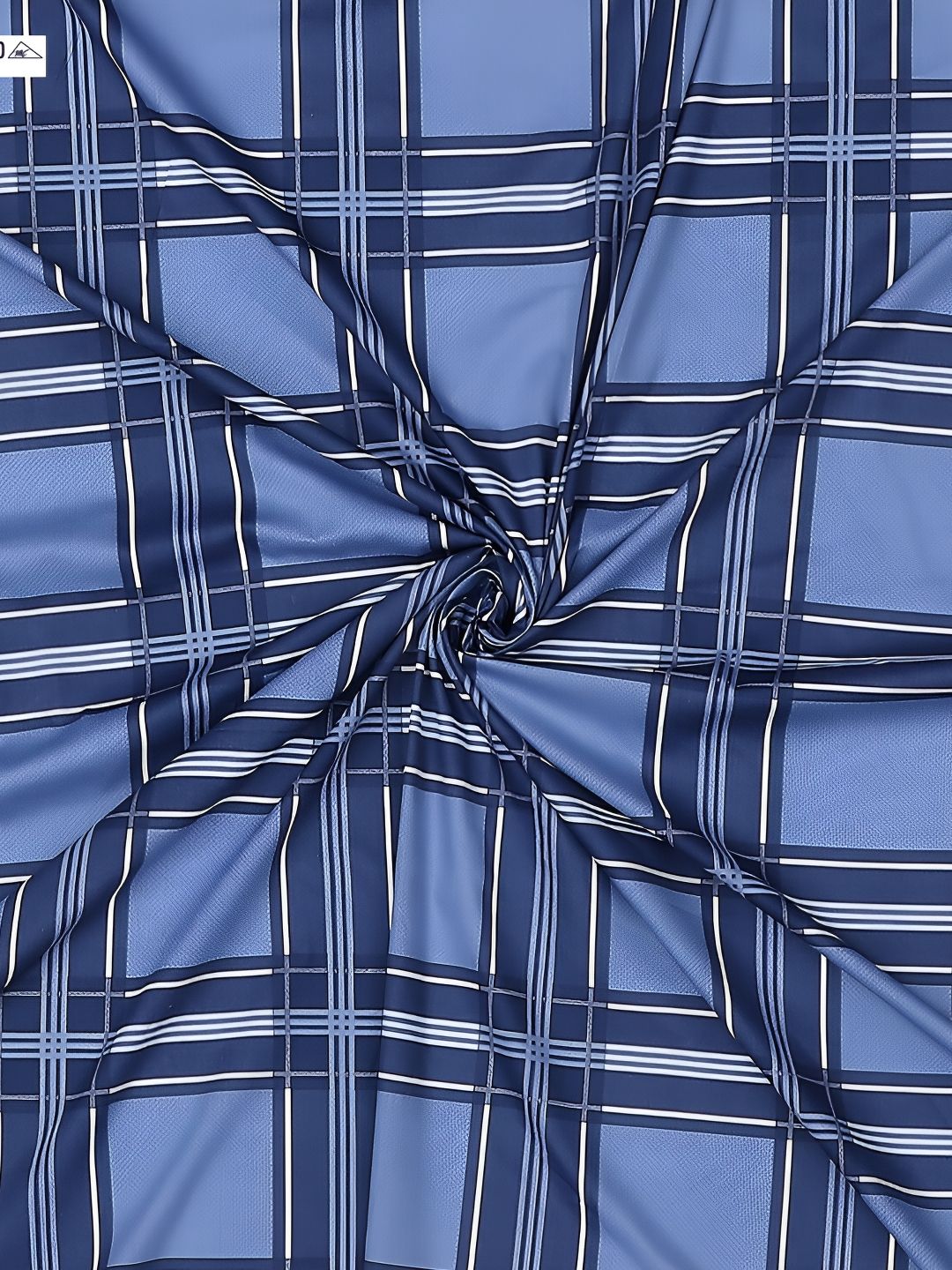 Monte Carlo Blue Geometric 200 TC Queen Bedsheet with 2 Pillow Covers