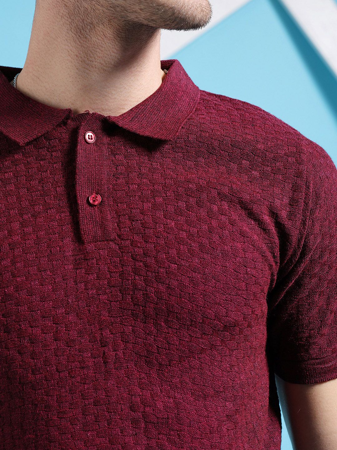 The Indian Garage Co Polo Collar Acrylic Pullover Sweater