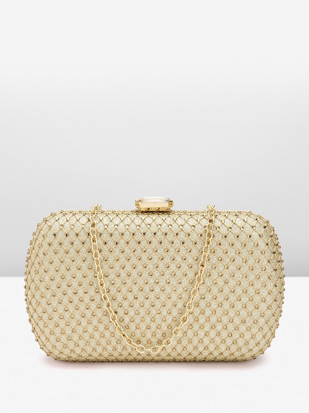 Lino Perros Women Embellished Box Clutch with Glittery Effect
