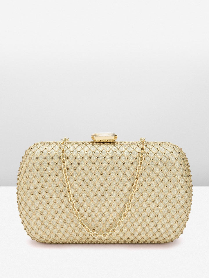 Lino Perros Women Embellished Box Clutch with Glittery Effect
