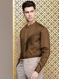 House of Pataudi Pure Cotton Pleated Party Shirt