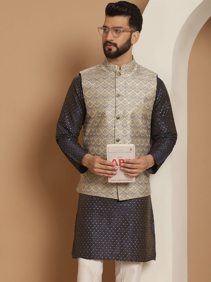 Jaket Nehru Kolar Mandarin Rekaan Kelabu Anouk