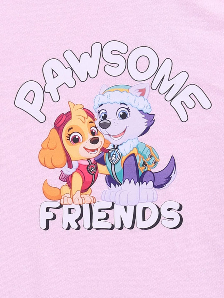 Happy Faces Girls Paw Patrol Print Pure Cotton T-shirt with Trousers