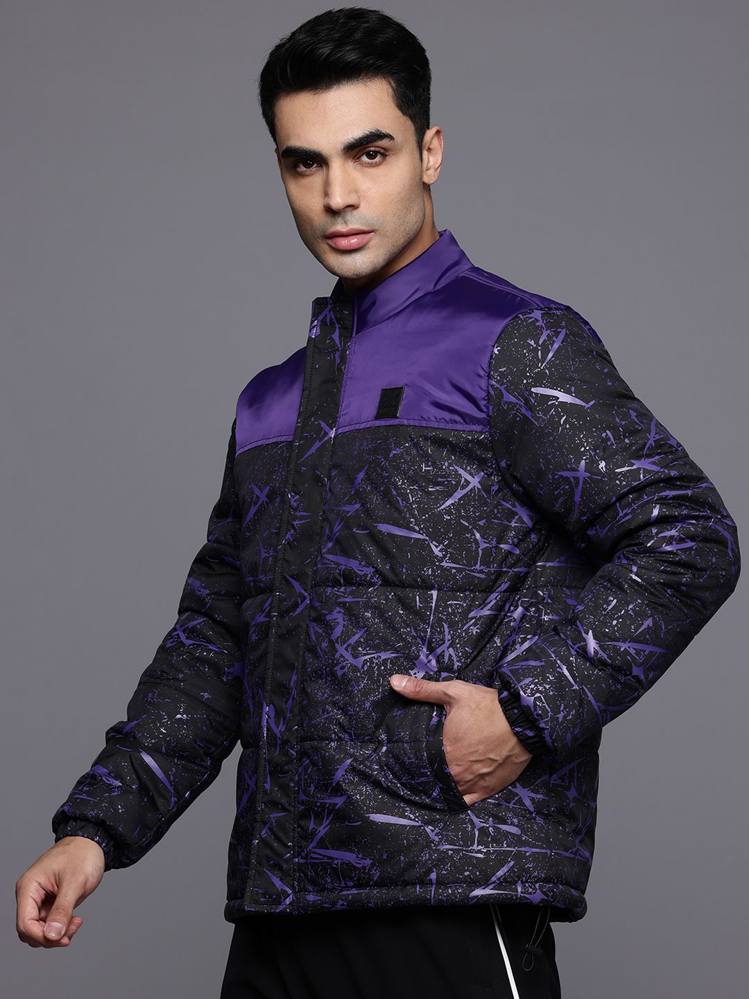 HRX by Hrithik Roshan Lifestyle Abstract Print Padded Jacket