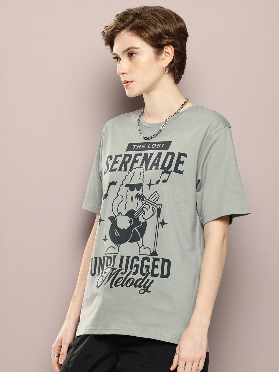 DILLINGER Graphic Printed Drop-Shoulder Sleeves Pure Cotton T-shirt