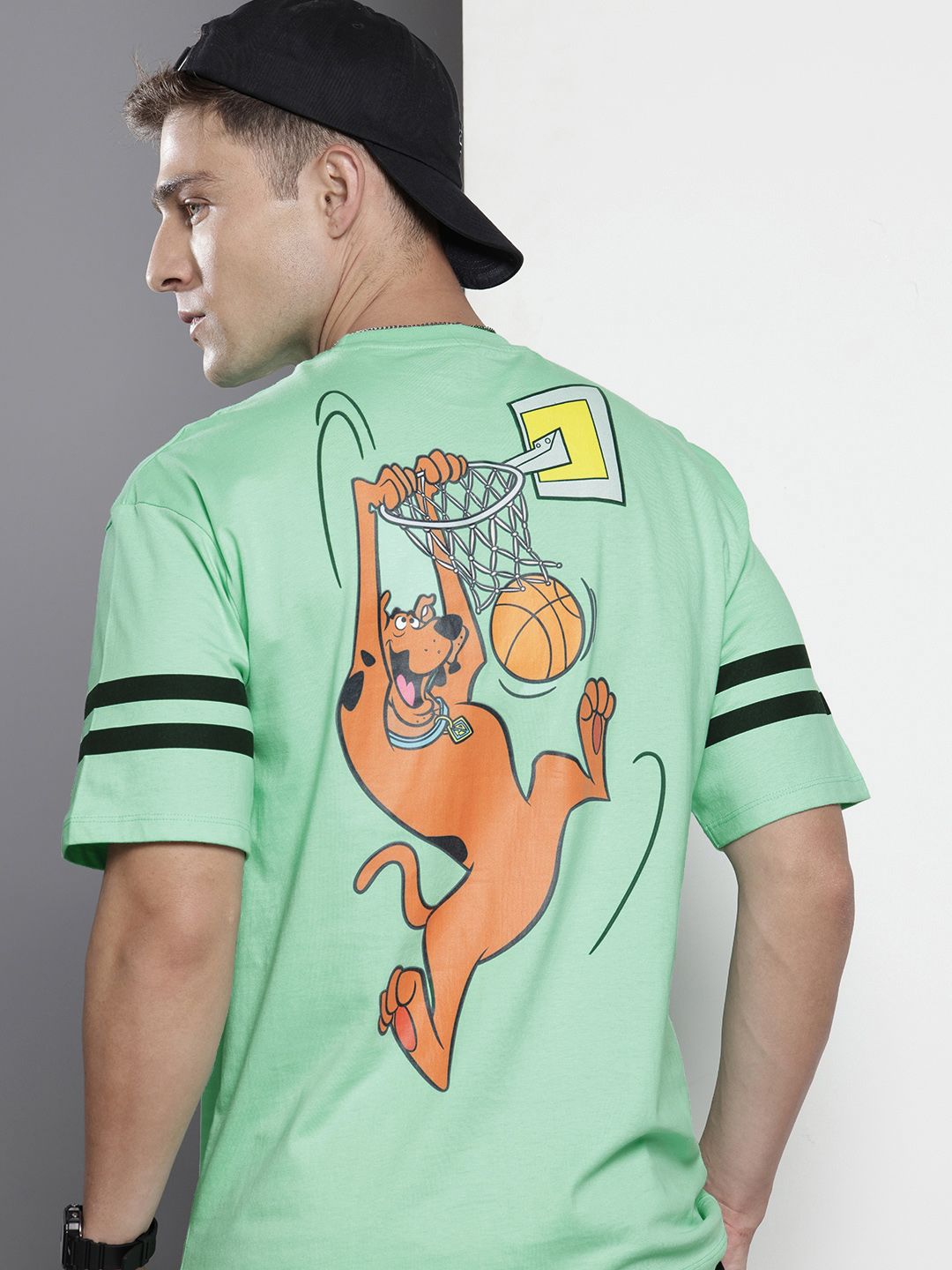 The Indian Garage Co Printed Oversized Pure Cotton T-shirt