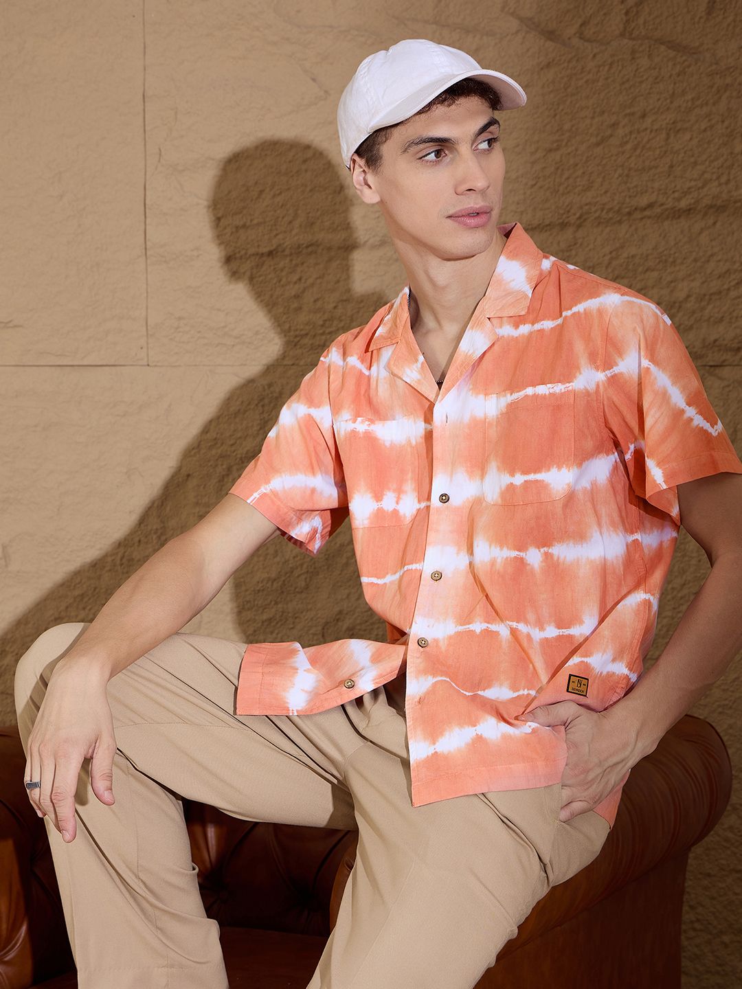 DENNISON Men's Tie & Dye Oversized Cotton Casual Shirt