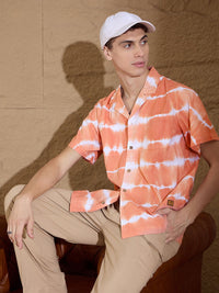 DENNISON Men's Tie & Dye Oversized Cotton Casual Shirt