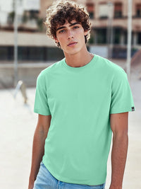 Bewakoof Men Solid Round Neck Cotton T-shirt