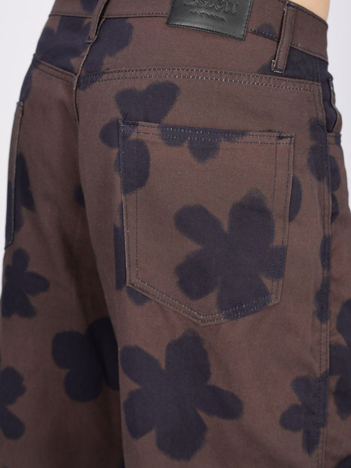 Eszett Men Floral Printed Baggy Fit Cargos Trousers