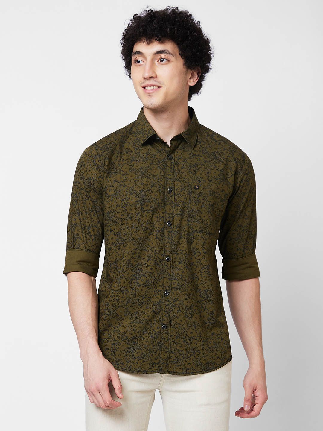 SPYKAR Floral Printed Cotton Casual Shirt