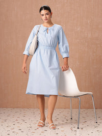 all about you A-Line Cinched Waist Pure Cotton Midi Dress