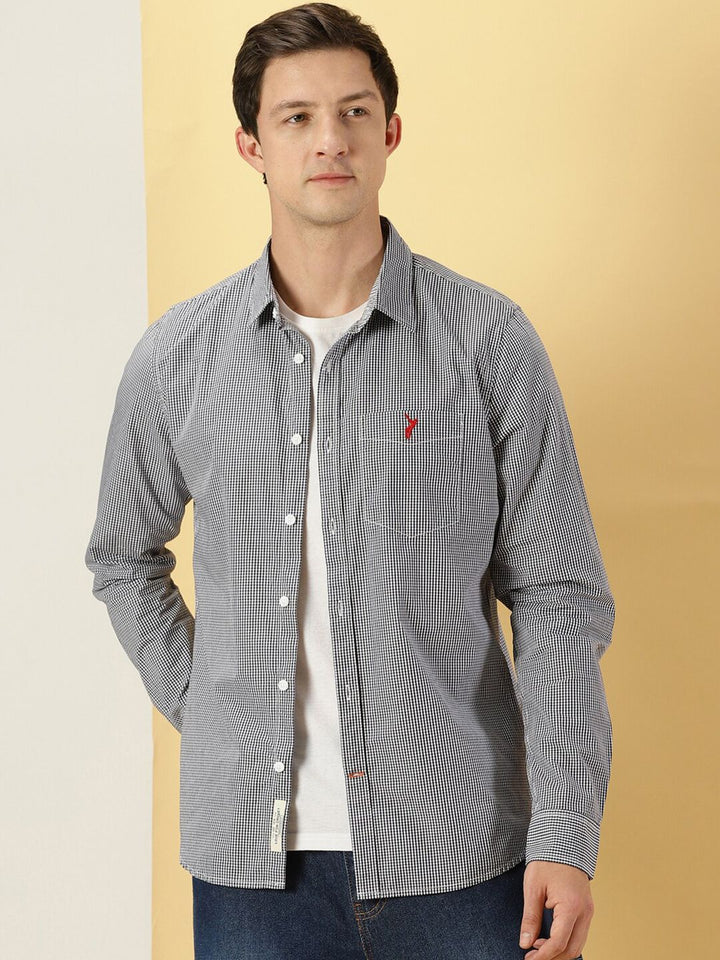 Thomas Scott Classic Slim Fit Micro Checked Pure Cotton Casual Shirt