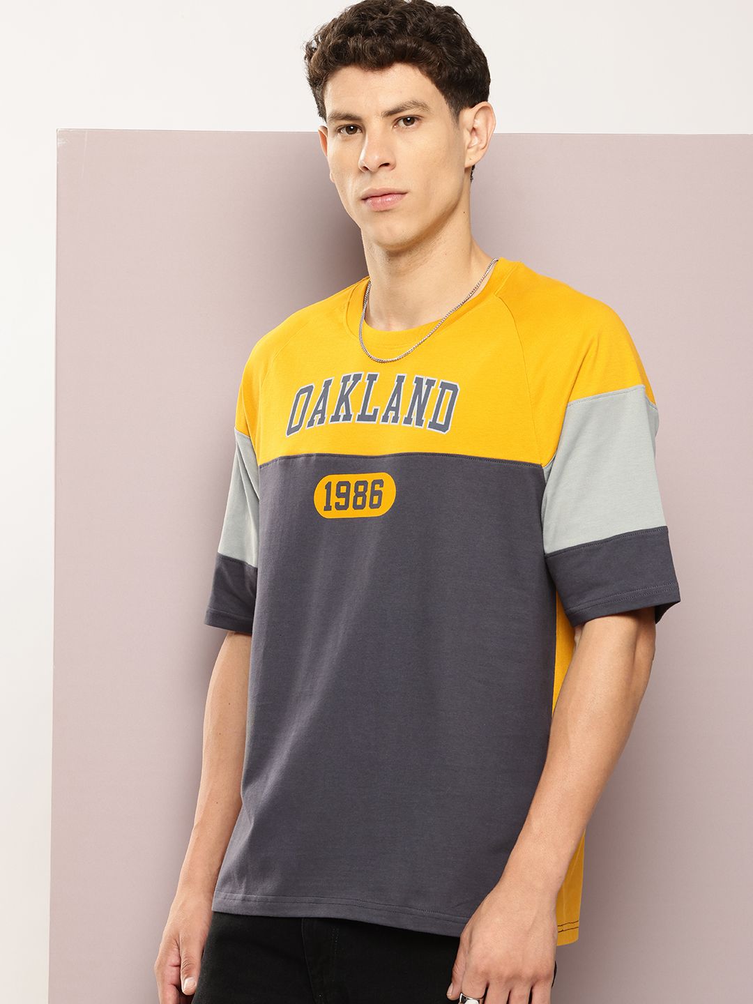 DILLINGER Men Typography Printed Oversized T-shirt
