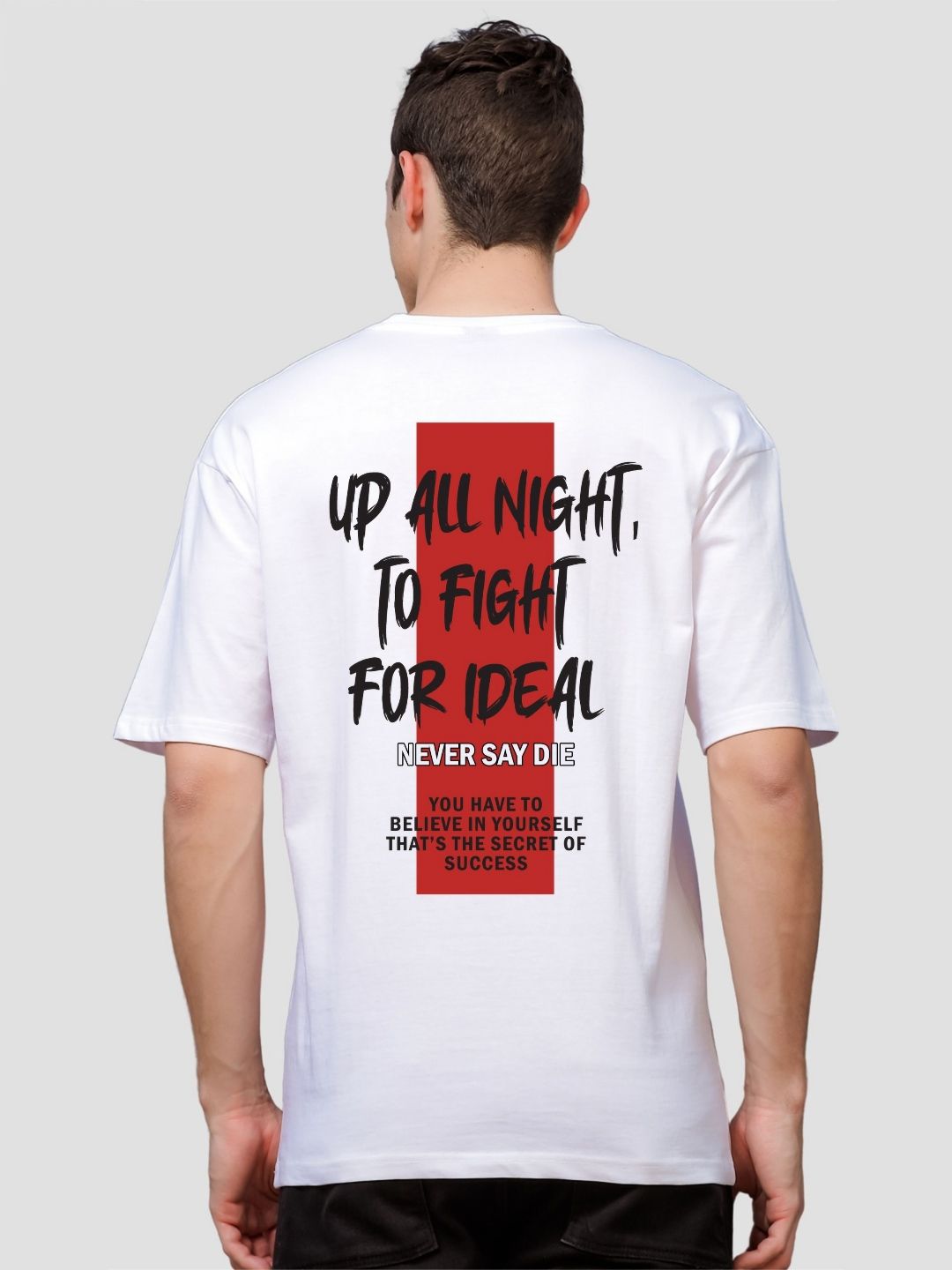 ADRO Lelaki Baju T-Shirt Bersaiz Besar Kapas Lengan Jatuh Bercetak Grafik