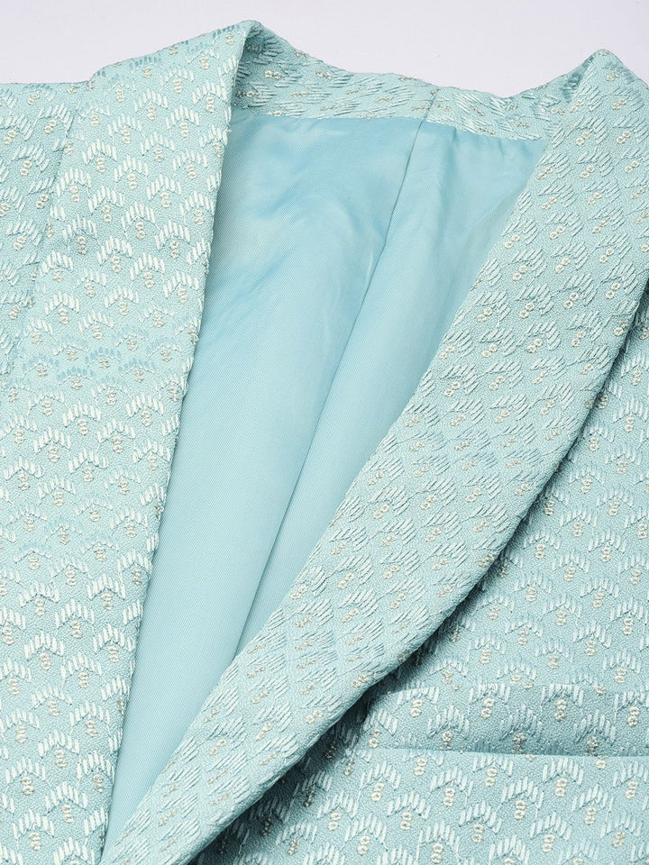 House of Pataudi Shawl Collar Single-Breasted Embellished Blazer