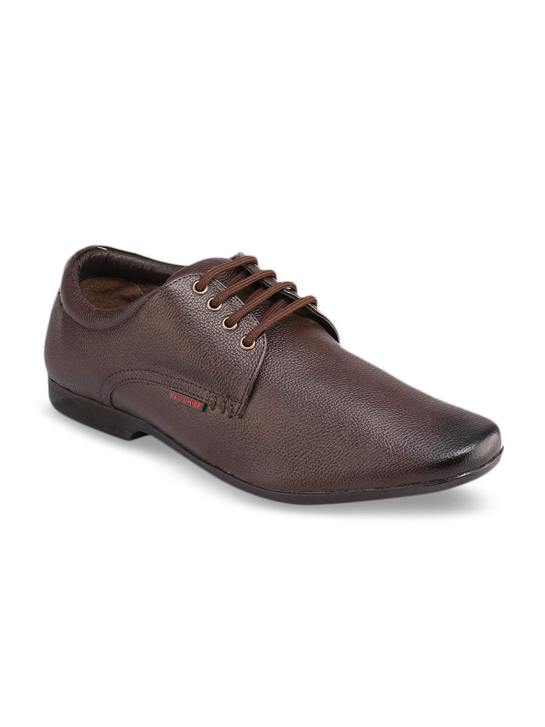 Red Chief Men Brown Textured Formal Derbys