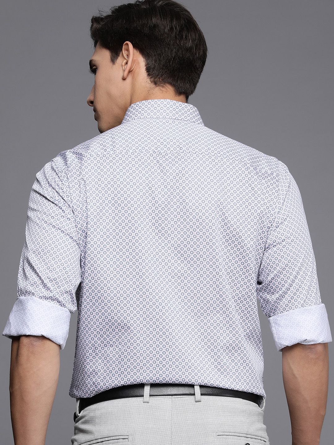 Raymond Pure Cotton Slim Fit Opaque Printed Formal Shirt