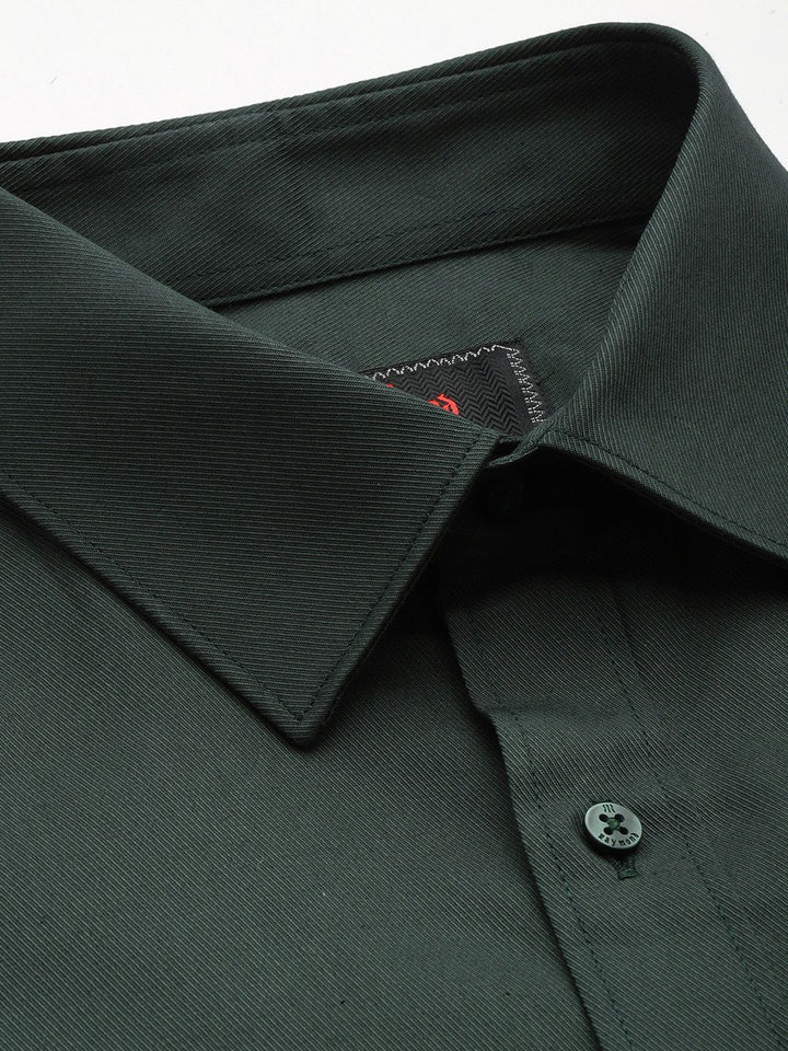 Raymond Pure Cotton Self Design Slim Fit Textured Formal Shirt