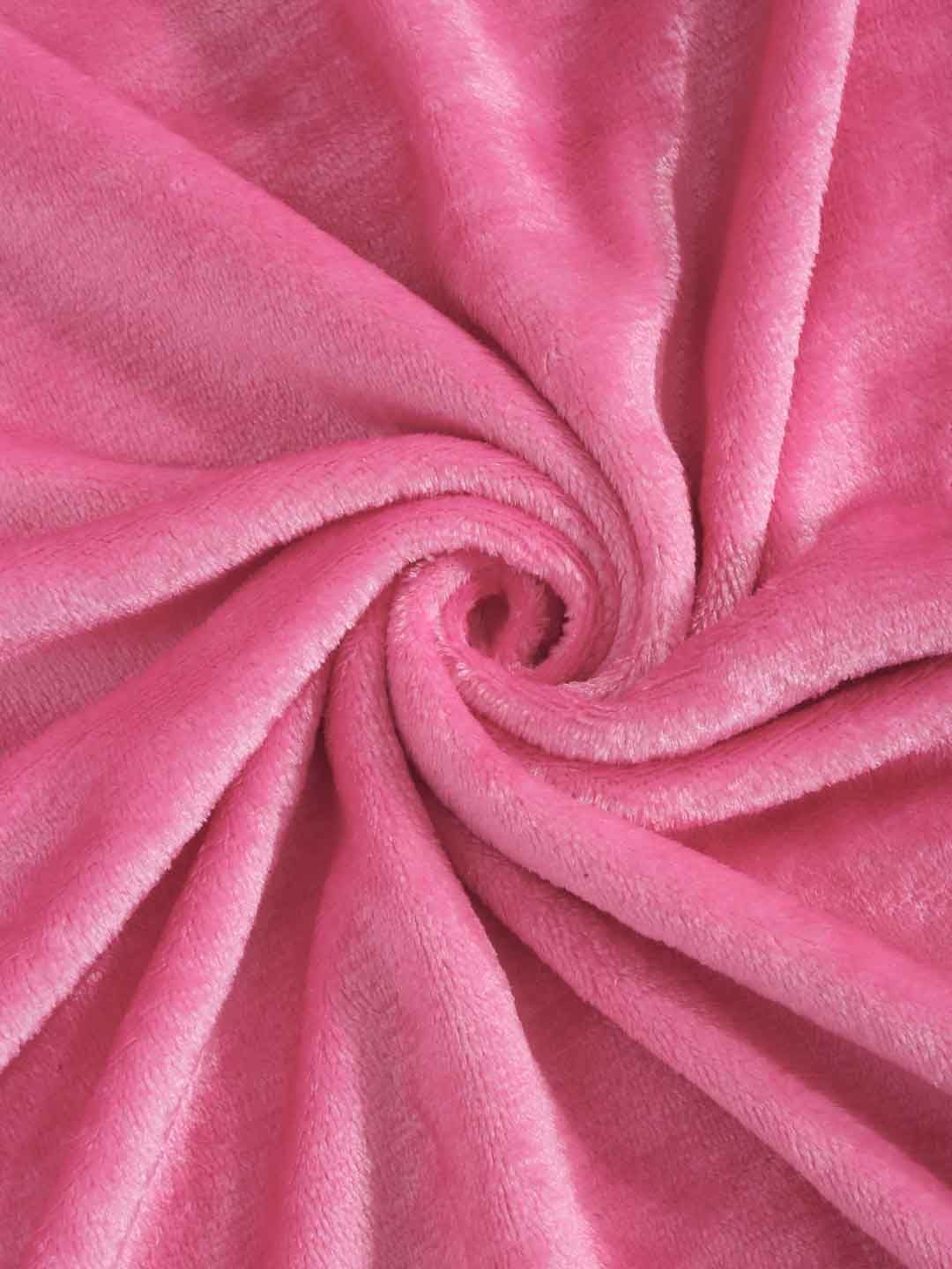 KLOTTHE Pink Solid Flat 300 TC Woolen Fine Single Bedsheet with 1 Pillow Cover