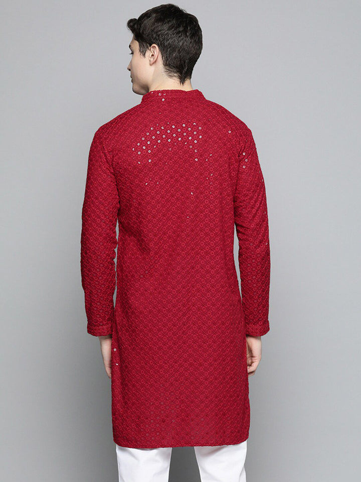 Jompers Men Mandarin Collar Embellished Kurta