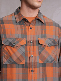 Locomotive Dobby Textured Checked Utility Pocket Overshirt
